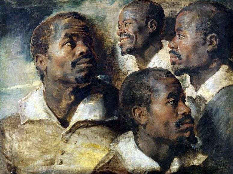 Описание картины Четыре эскиза головы африканца   Питер Рубенс