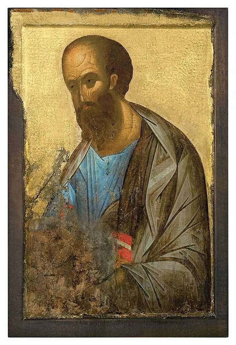Описание картины Апостол Павел из деисусного чина   Андрей Рублев