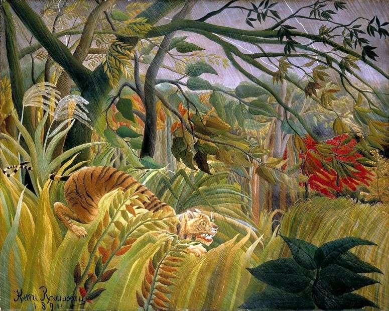 Описание картины Буря в джунглях   Анри Руссо