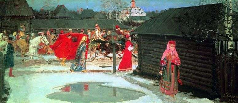 Описание картины Свадебный поезд в Москве (XVII столетие)   Андрей Рябушкин