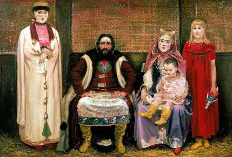 Описание картины Семья купца в 17 м веке   Андрей Рябушкин