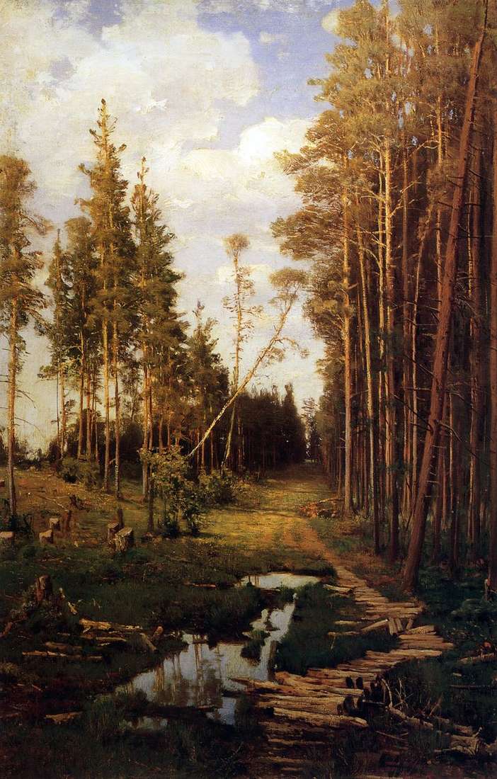 Описание картины Просека в сосновом лесу   Алексей Саврасов