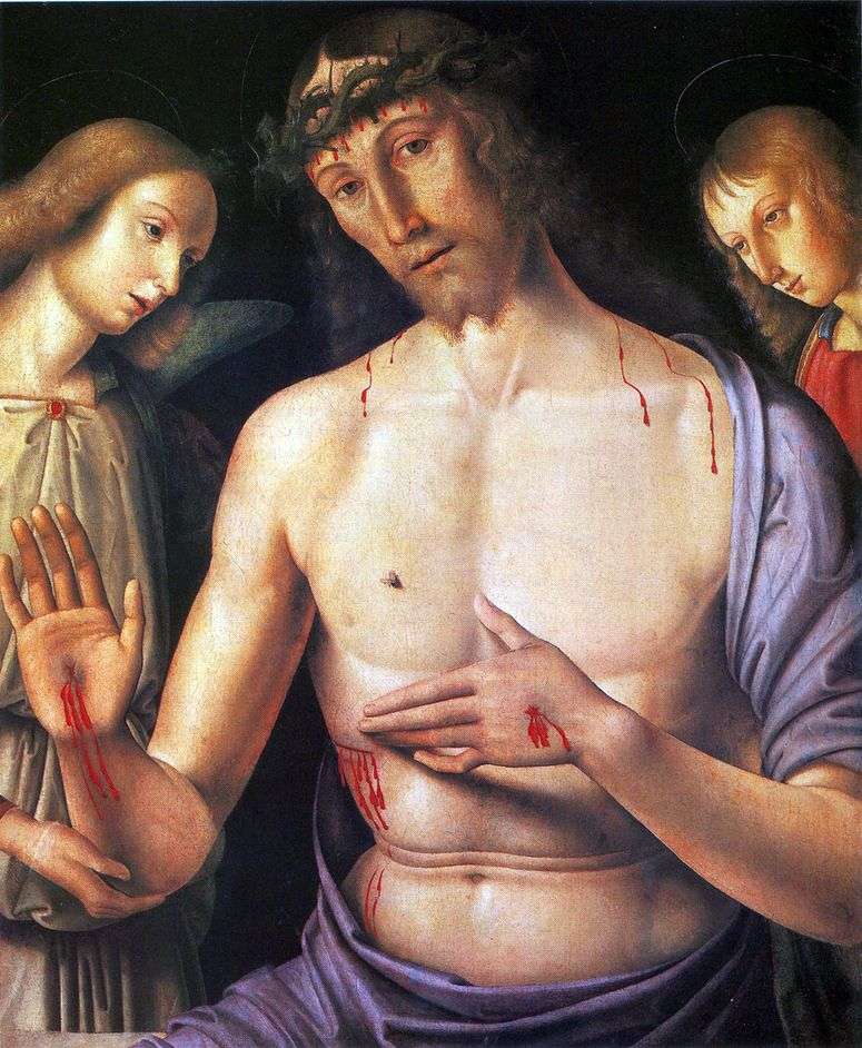 Описание картины Христос с двумя ангелами   Джованни Санти