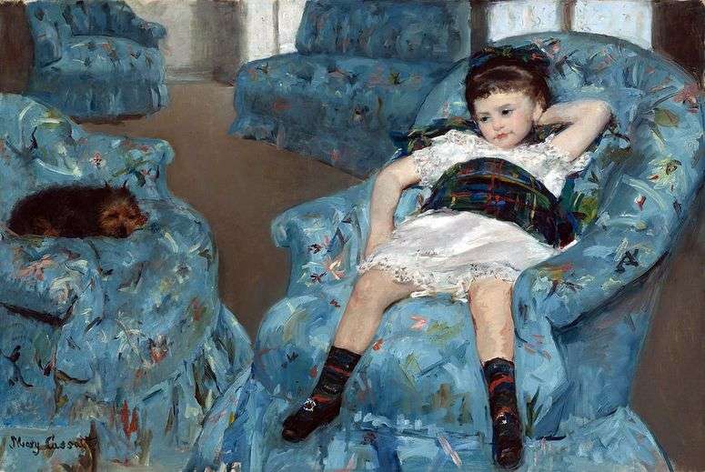 Описание картины Девочка в синем кресле   Мэри Кассат
