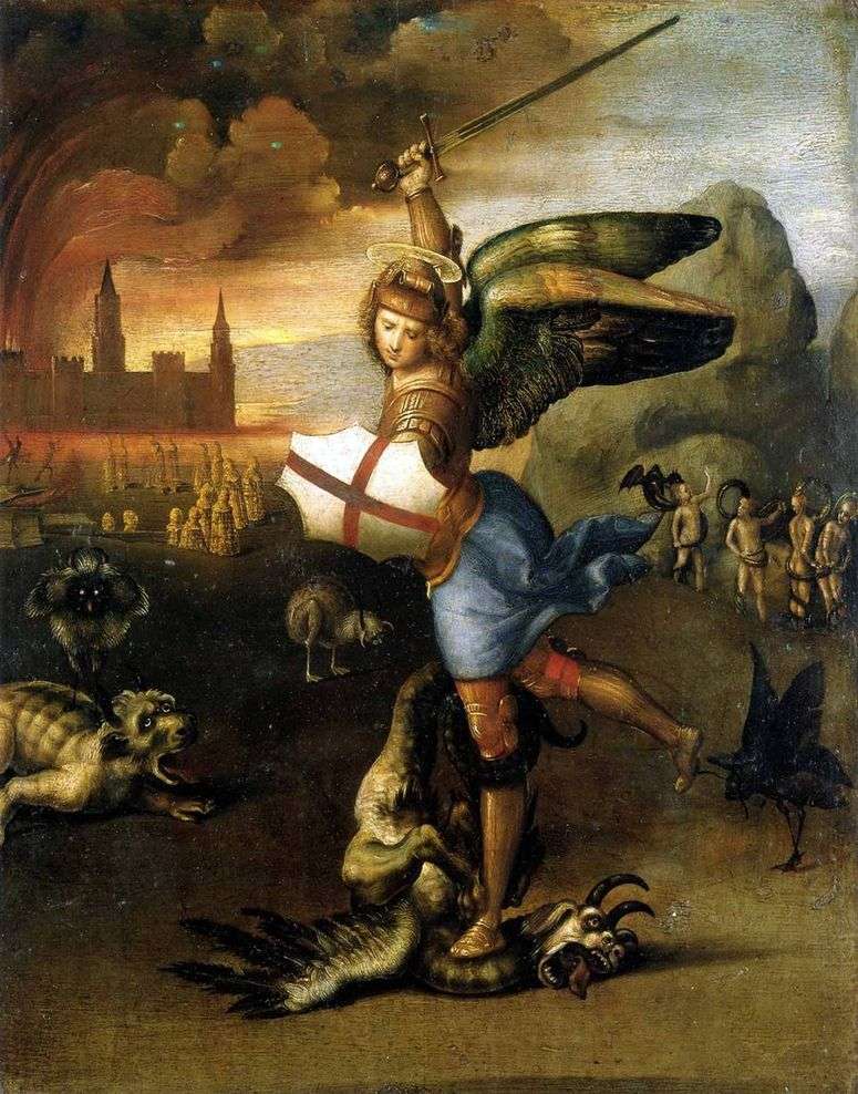 Описание картины Св. Михаил и дракон   Рафаэль Санти