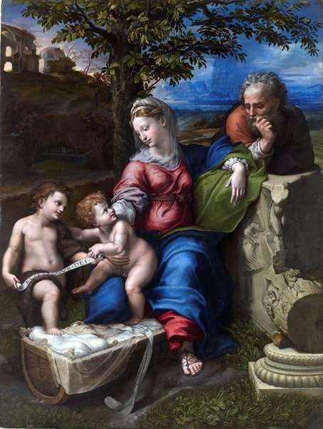 Описание картины Святое семейство под дубом   Рафаэль Санти