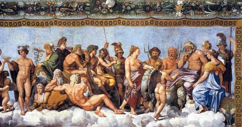 Описание картины Торжество Психеи на Олимпе (фреска)   Рафаэль Санти