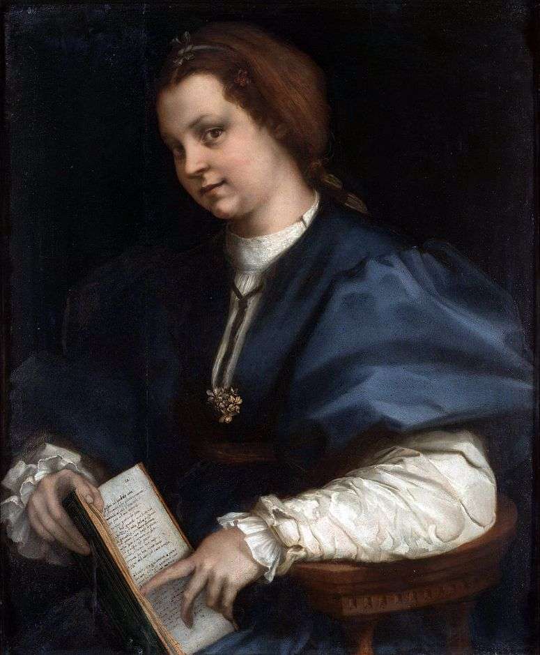 Описание картины Портрет девушки с книгой стихов Петрарки   Андреа дель Сарто