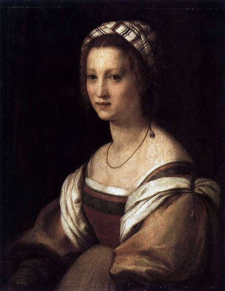 Описание картины Портрет жены художника.   Андреа дель Сарто