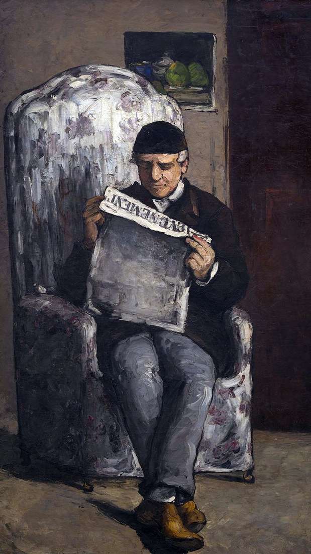 Описание картины Портрет Луи Огюста Сезанна, отца художника, читающего Эвенман   Поль Сезанн