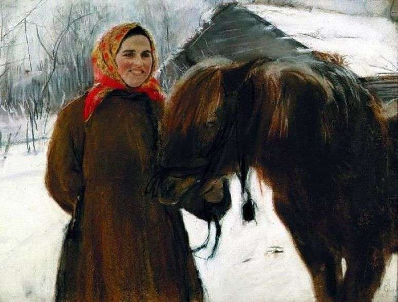 Описание картины Баба с лошадью   Валентин Серов