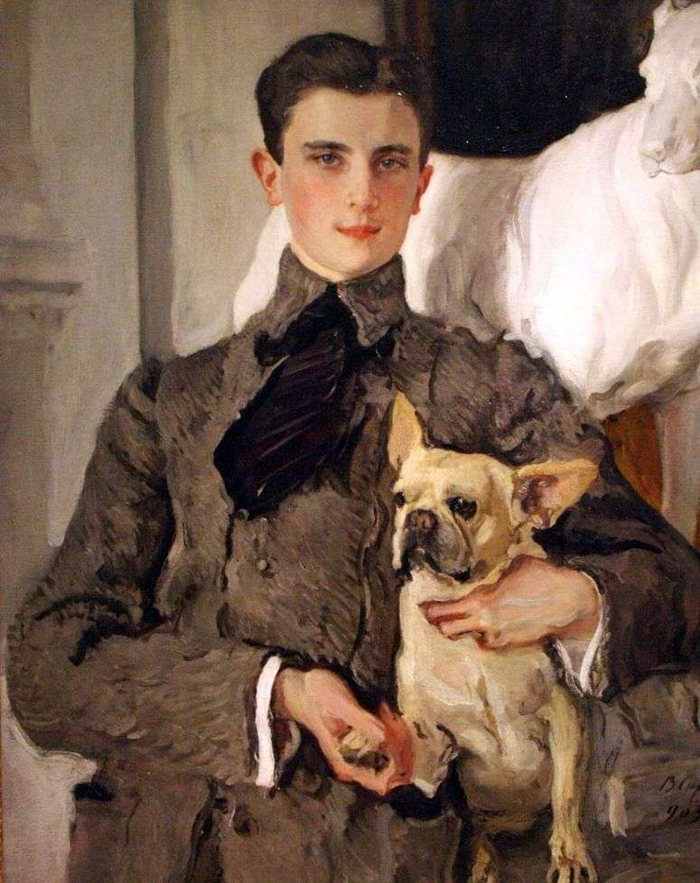 Описание картины Портрет графа Ф. Ф. Сумарокова Эльстон, впоследствии князя Юсупова, с собакой   Валентин Серов