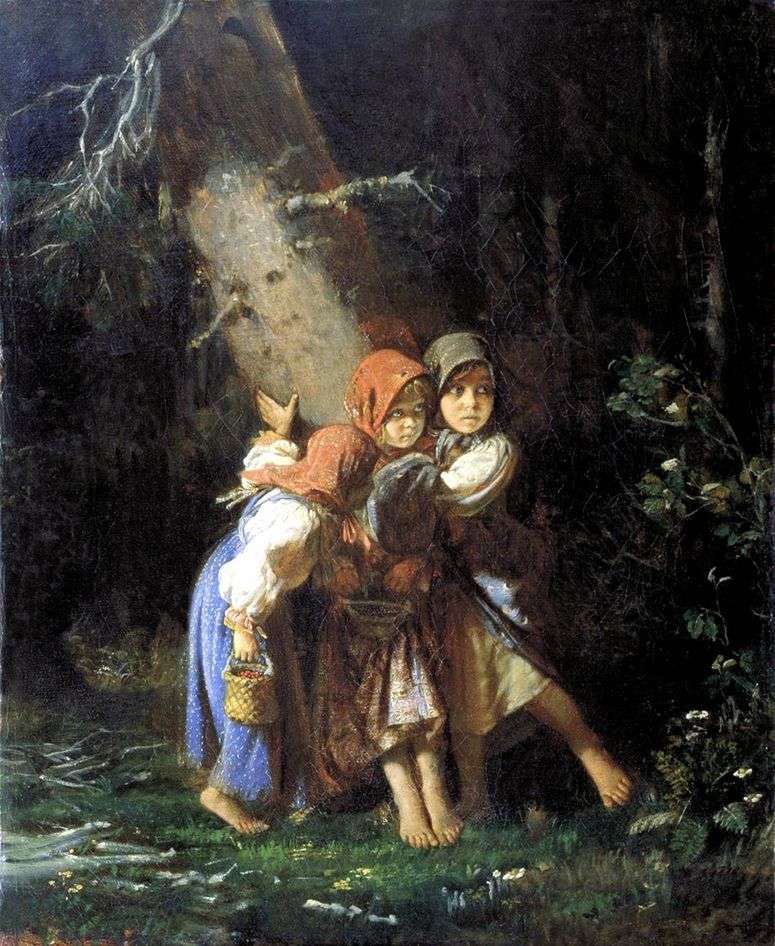 Описание картины Крестьянские девочки в лесу   Алексей Корзухин