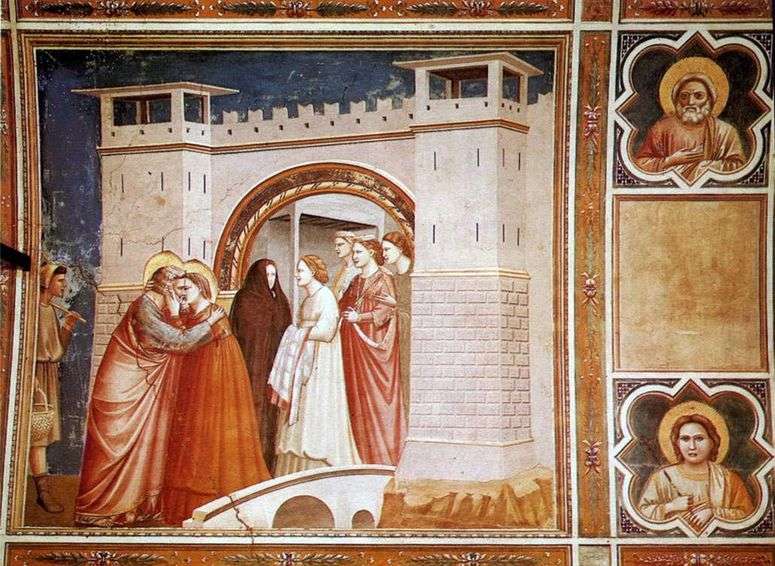 Описание картины Встреча Анны с Иоакимом у Золотых ворот   Джотто ди Бондоне