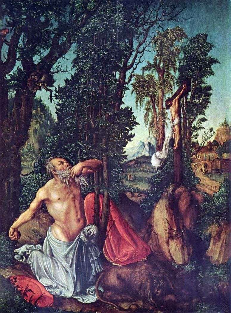Описание картины Покаяние святого Иеронима   Лукас Кранах