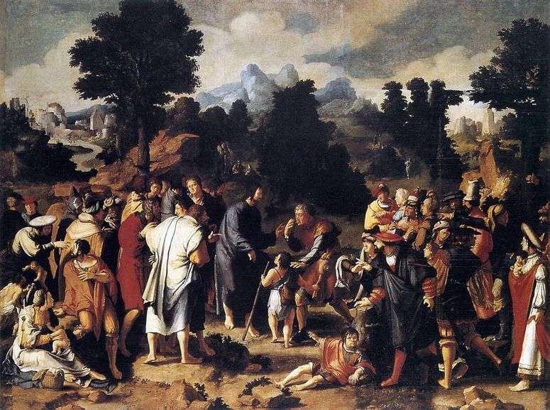 Описание картины Исцеление иерихонского слепца (триптих)   Лукас ван Лейден