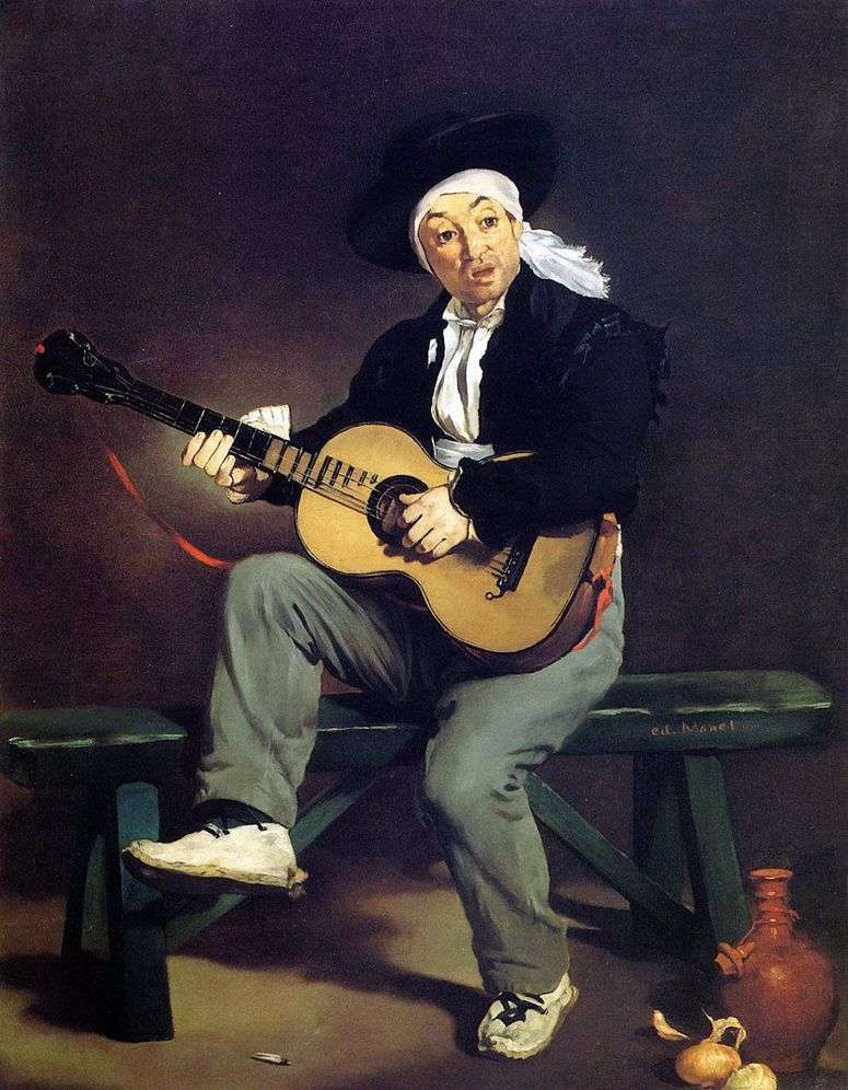 Описание картины Испанский гитарист   Эдуард Мане