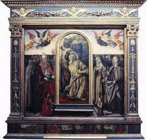 Описание картины Кающийся св. Иероним со святыми и донаторами   Франческо Боттичини