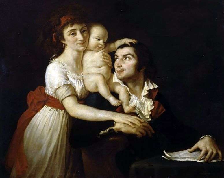 Описание картины Камиль Демулен с женой Люси и ребенком   Жак Луи Давид