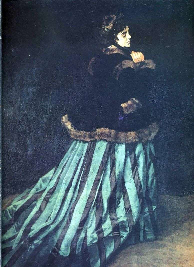 Описание картины Камилла (Женщина в зеленом платье)   Клод Моне