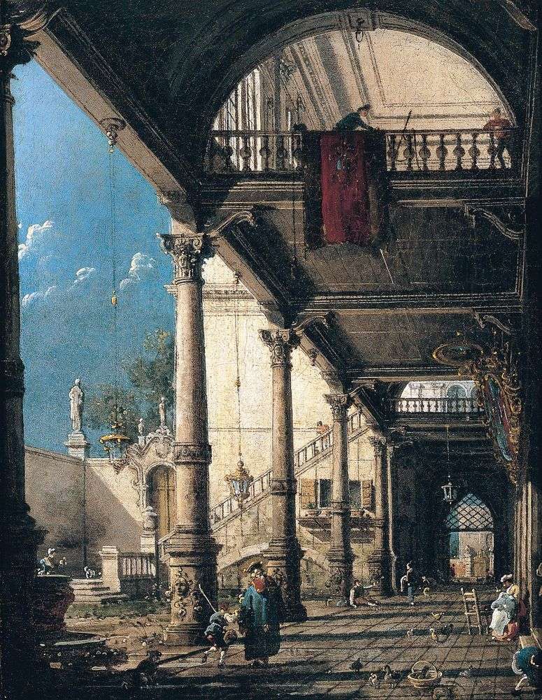 Описание картины Каприччо с колоннадой   Антонио Каналетто