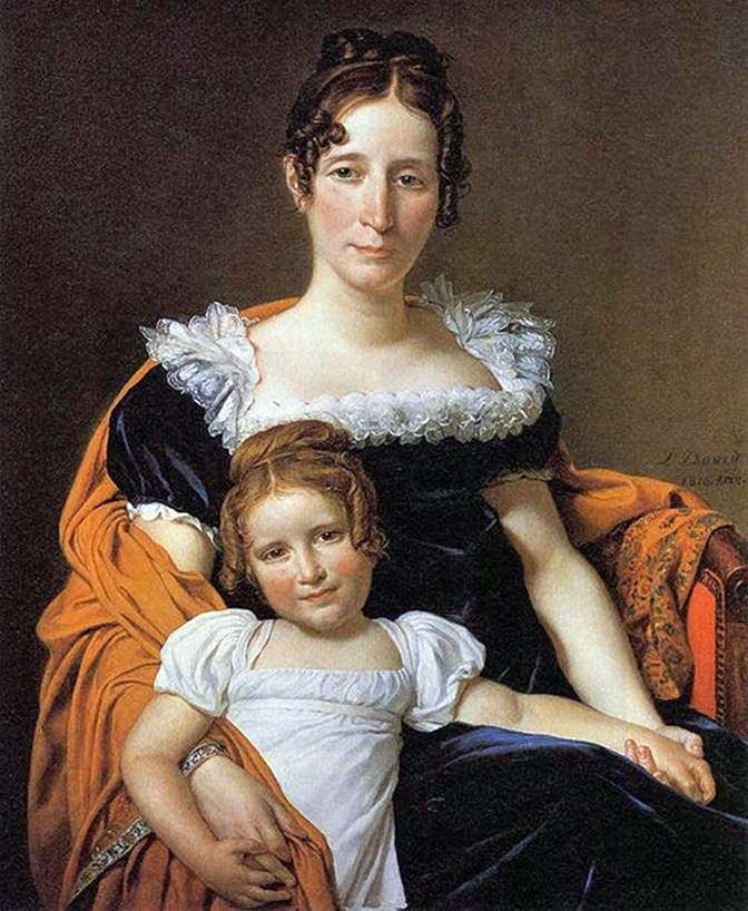 Описание картины Контесса Вилейн XIIII с дочерью   Жак Луи Давид
