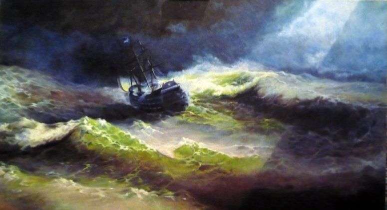 Описание картины Корабль Императрица Мария во время шторма   Иван Айвазовский