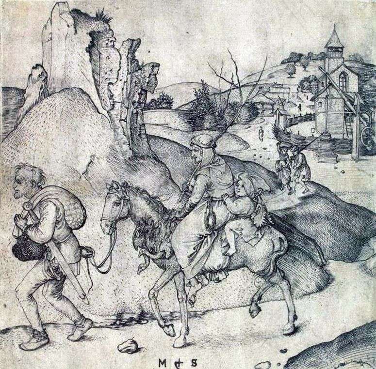 Описание картины Крестьянская семья по дороге на рынок   Мартин Шонгауэр