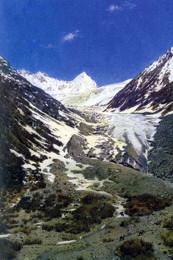 Описание картины Ледник по дороге из Кашмира в Ладакх   Василий Верещагин