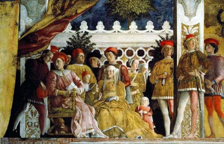 Описание картины Людовико Гонзага, его семья и двор   Андреа Мантенья