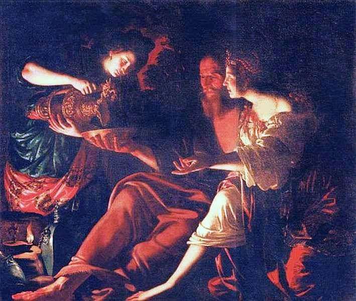 Описание картины Лот с дочерьми   Джованни Франческо Гверрьери