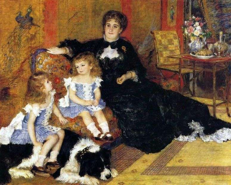 Описание картины Мадам Шарпантье с детьми   Пьер Огюст Ренуар