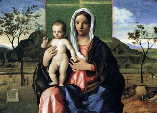 Описание картины Мадонна и младенец с благословлением   Джованни Беллини