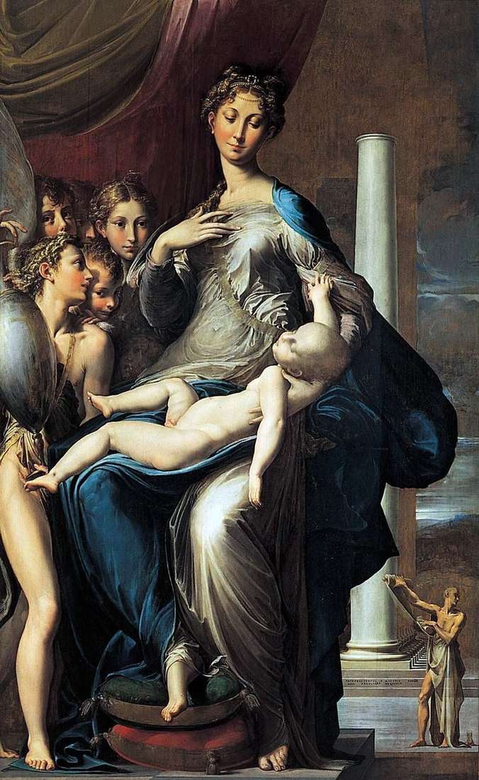Описание картины Мадонна с Младенцем, ангелами и св. Иеронимом   Франческо Пармиджанино