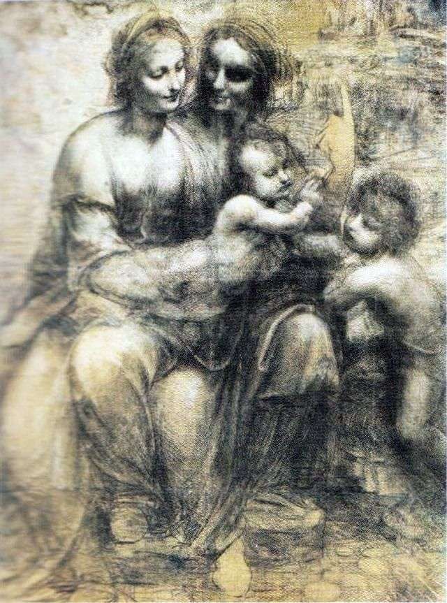 Описание картины Мадонна с младенцем, Анной и Иоанном   Леонардо да Винчи