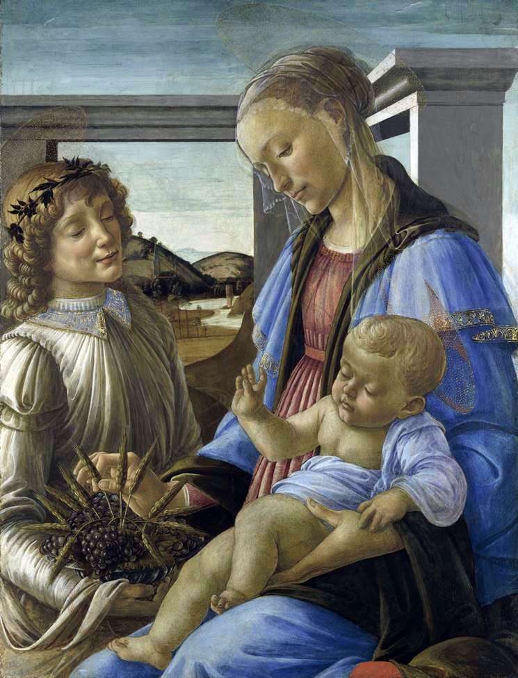 Описание картины Мадонна с младенцем и ангелом (Мадонна Евхаристии)   Сандро Боттичелли