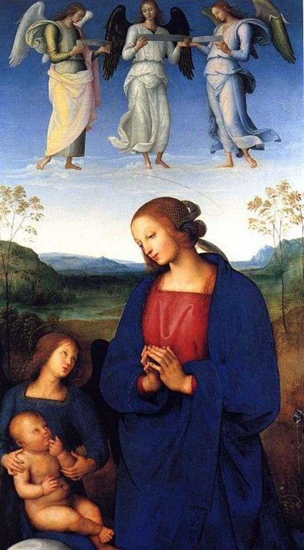 Описание картины Мадонна с Младенцем и ангелом   Пьетро ди Христофоро Вануччи Перуджино