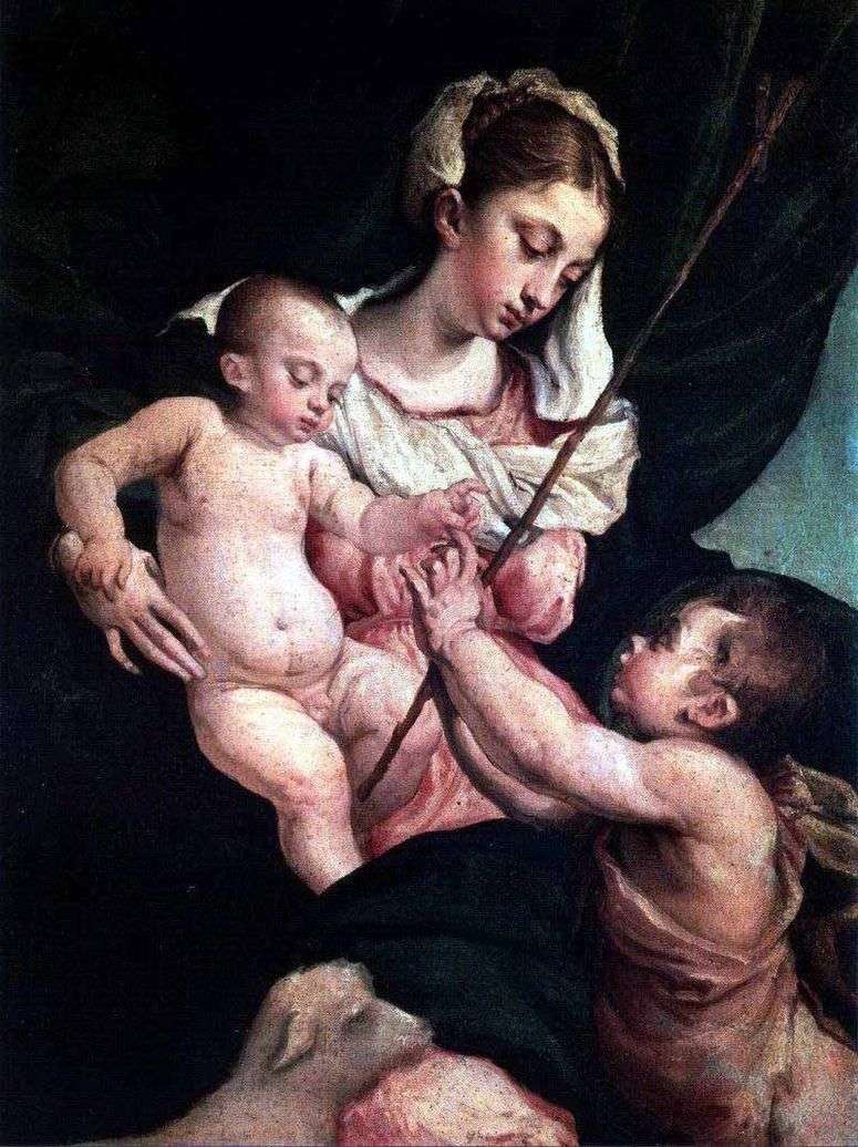 Описание картины Мадонна с младенцем и Иоанном Крестителем   Якопо Бассано