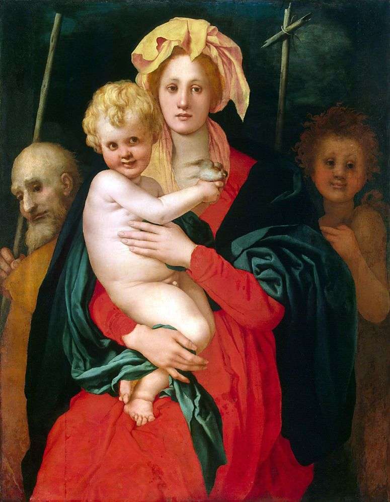 Описание картины Мадонна с Младенцем, св. Иосифом и Иоанном Крестителем   Якопо Понтормо
