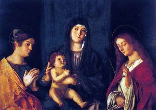 Описание картины Мадонна с Младенцем, святой Екатериной и святой Урсулой   Джованни Беллини