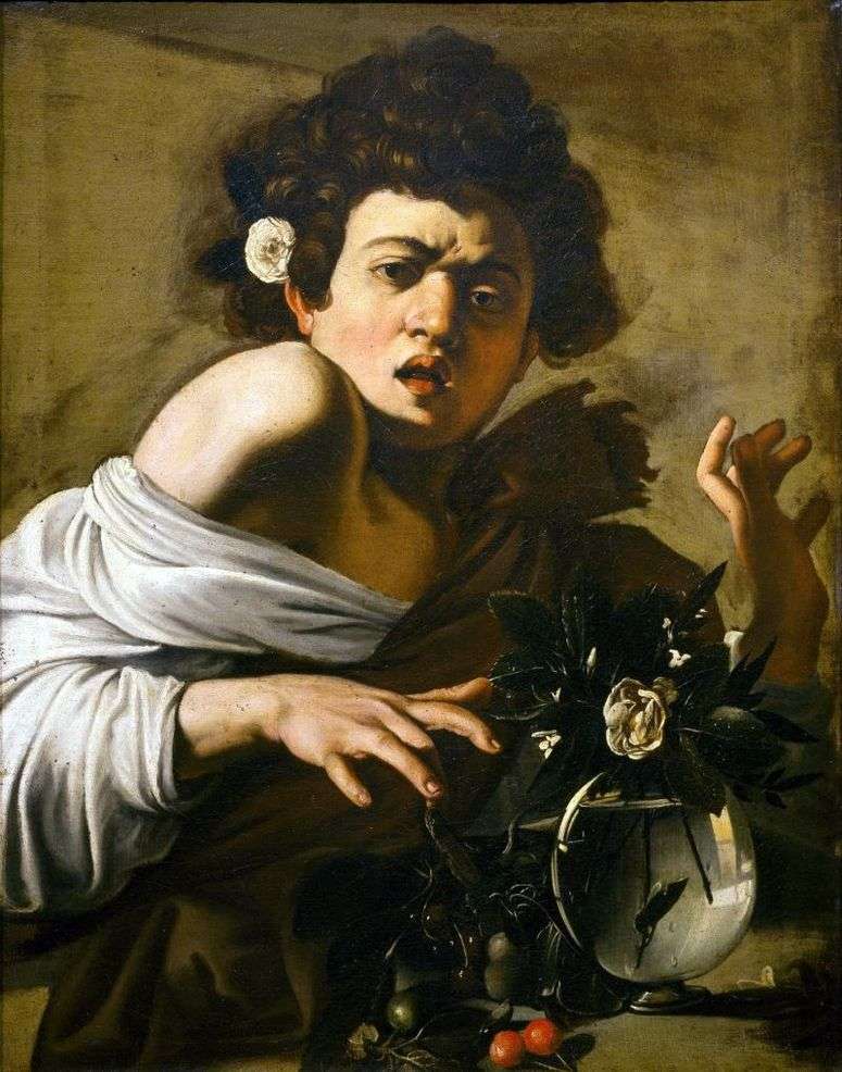 Описание картины Мальчик, укушенный ящерицей   Микеланджело Меризи да Караваджо