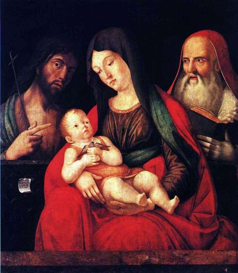 Описание картины Мария с младенцем, Иоанном Крестителем и святым Иеронимом   Альвизе Виварини