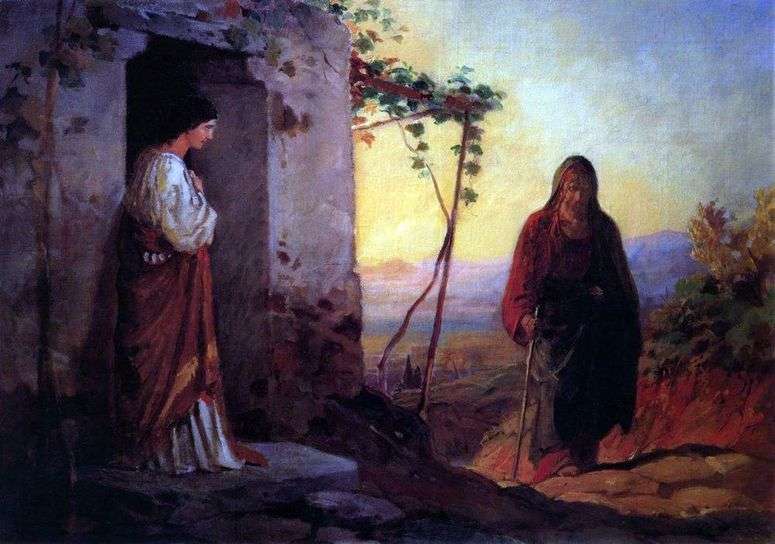Описание картины Мария, сестра Лазаря, встречает Иисуса Христа, идущего к ним в дом   Николай Ге