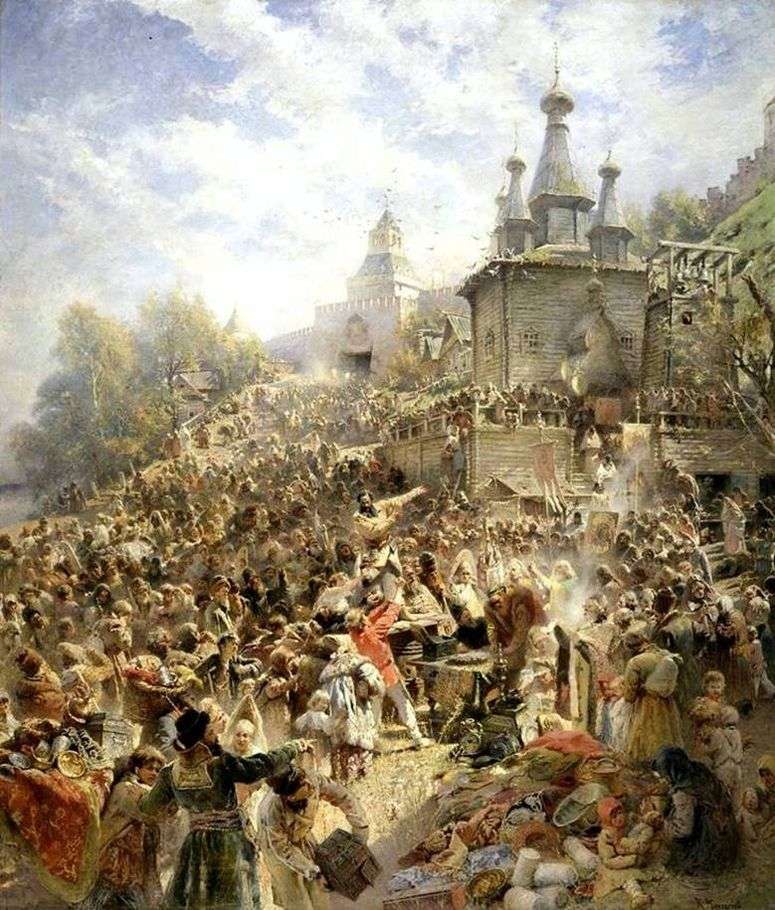 Описание картины Минин на площади Нижнего Новгорода   Константин Маковский