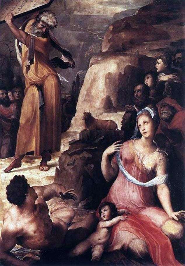Описание картины Моисей и золотой телец   Доменико Бекафьюми
