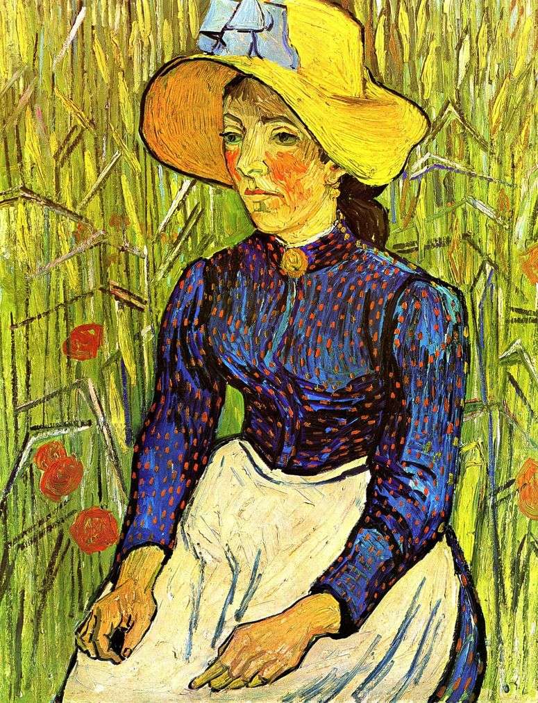 Описание картины Молодая крестьянка в соломенной шляпе   Винсент Ван Гог