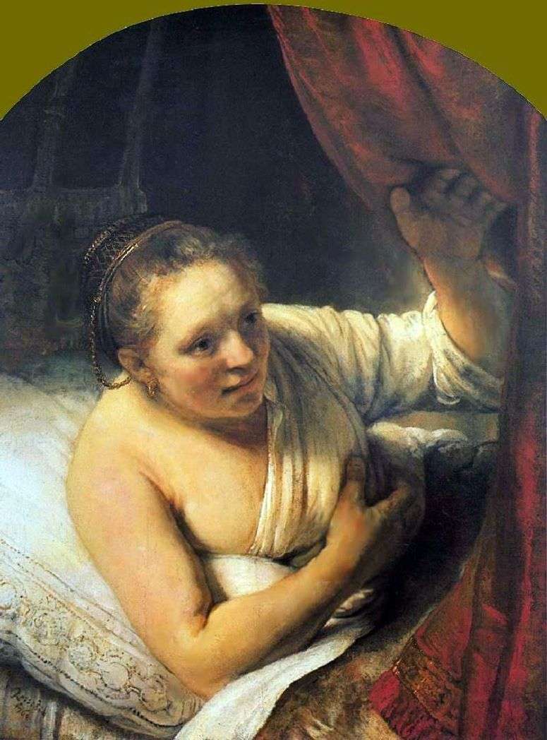 Описание картины Молодая женщина в постели   Рембрандт Харменс Ван Рейн