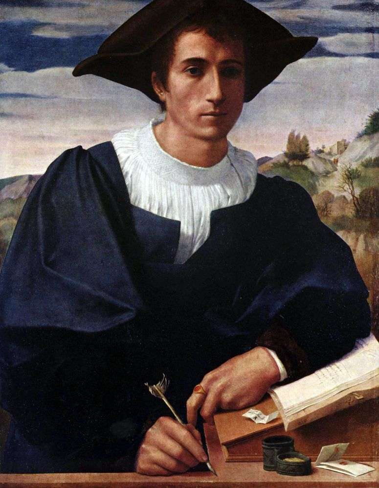 Описание картины Молодой человек за конторкой   Франческо ди Кристофано Франчабиджо