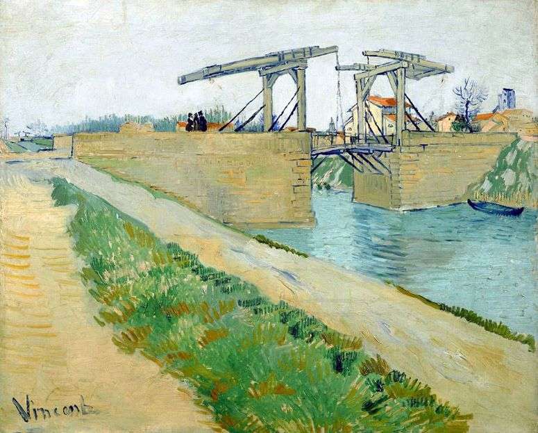 Описание картины Мост Ланглуа в Арле и дорога вдоль канала   Винсент Ван Гог