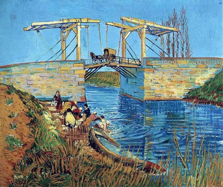 Описание картины Мост Ланглуа в Арле и стирающие женщины   Винсент Ван Гог